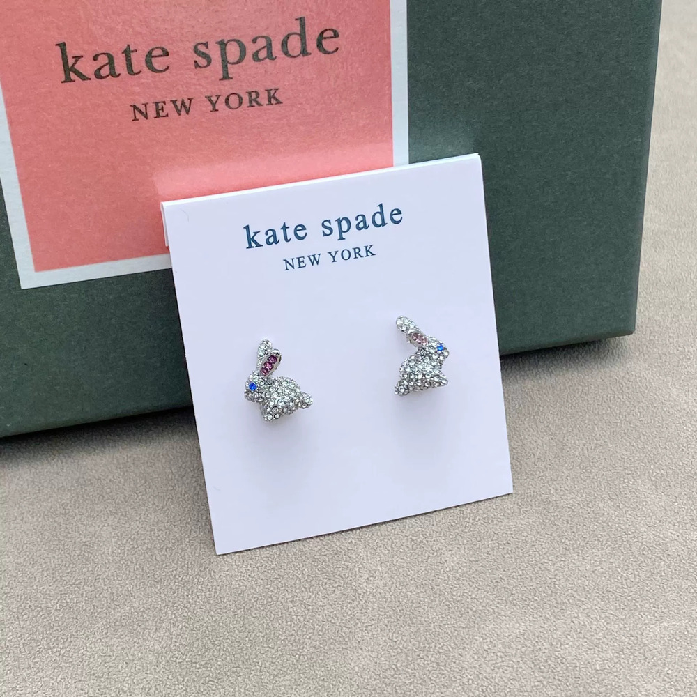 kate spade Full Diamond 3D Rabbit Magic Wand Asymmetric Metal Stud